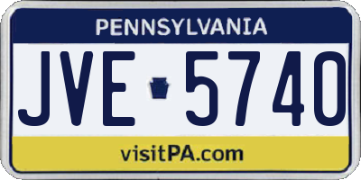 PA license plate JVE5740