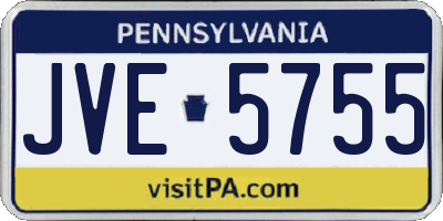 PA license plate JVE5755