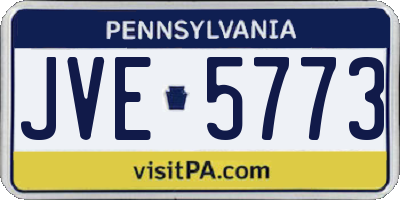 PA license plate JVE5773