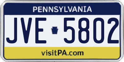 PA license plate JVE5802