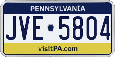 PA license plate JVE5804