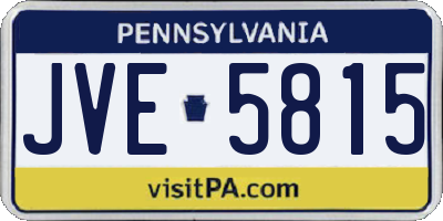 PA license plate JVE5815