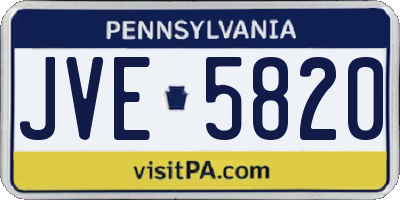 PA license plate JVE5820