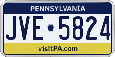 PA license plate JVE5824
