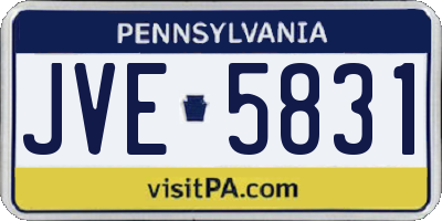 PA license plate JVE5831