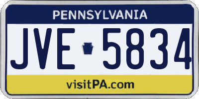 PA license plate JVE5834