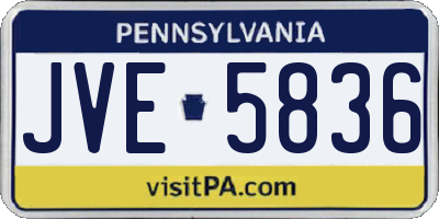 PA license plate JVE5836