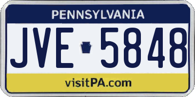 PA license plate JVE5848