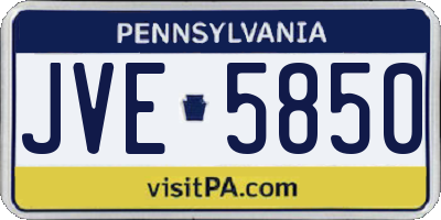 PA license plate JVE5850