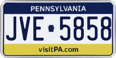 PA license plate JVE5858