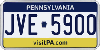 PA license plate JVE5900