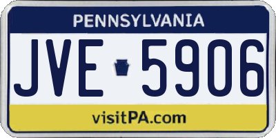 PA license plate JVE5906