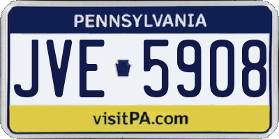 PA license plate JVE5908