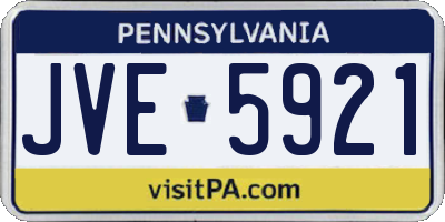 PA license plate JVE5921