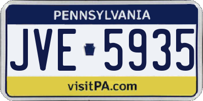 PA license plate JVE5935