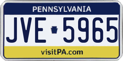PA license plate JVE5965