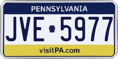 PA license plate JVE5977