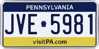 PA license plate JVE5981