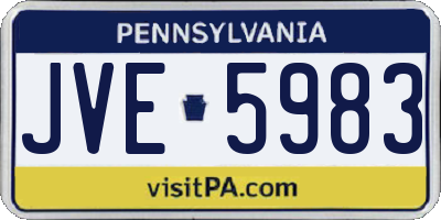 PA license plate JVE5983