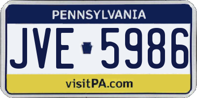 PA license plate JVE5986