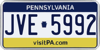 PA license plate JVE5992