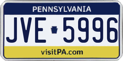 PA license plate JVE5996