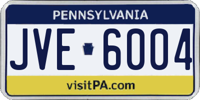 PA license plate JVE6004