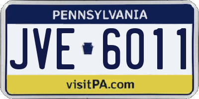 PA license plate JVE6011
