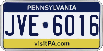 PA license plate JVE6016