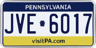 PA license plate JVE6017