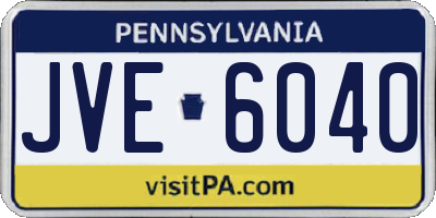 PA license plate JVE6040