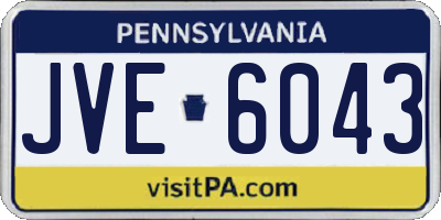 PA license plate JVE6043