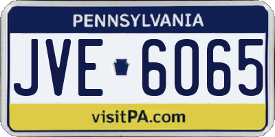 PA license plate JVE6065