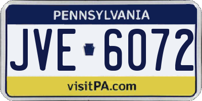 PA license plate JVE6072
