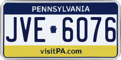 PA license plate JVE6076