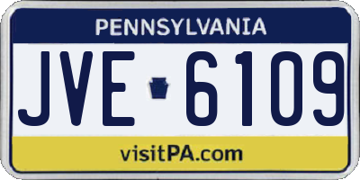 PA license plate JVE6109