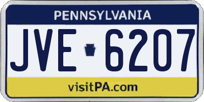PA license plate JVE6207
