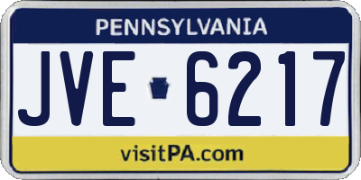 PA license plate JVE6217
