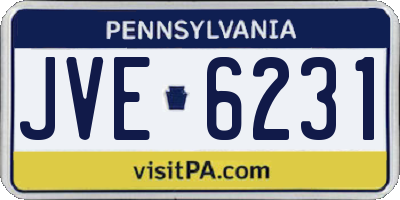 PA license plate JVE6231