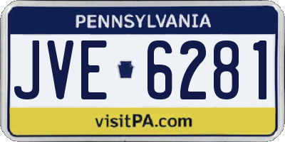 PA license plate JVE6281