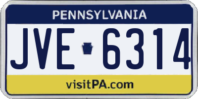 PA license plate JVE6314