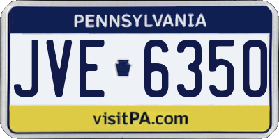 PA license plate JVE6350