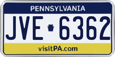 PA license plate JVE6362