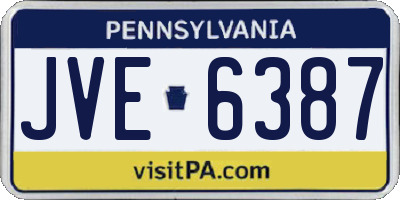 PA license plate JVE6387
