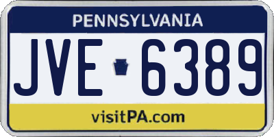 PA license plate JVE6389