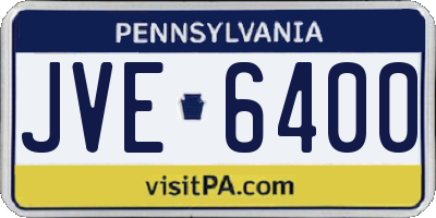 PA license plate JVE6400