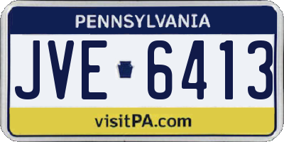 PA license plate JVE6413