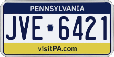 PA license plate JVE6421