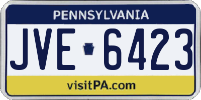 PA license plate JVE6423