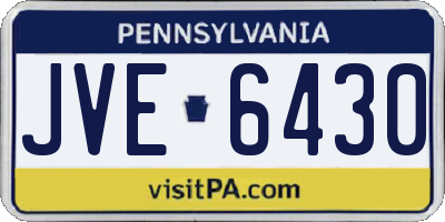 PA license plate JVE6430
